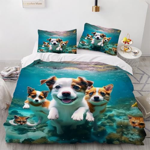 ARTAMA Trösterbezug-Set, Jungen Bettwäsche Hund Tier Bettbezug, Weiche Ozean Bettwäsche-Sets Für Kinder Bettwäsche,200x200cm ARTAMA Trösterbezug-Set, Jungen Bettwäsche Hund Tier Bettbezug, Weiche Ozean Bettwäsche-Sets Für Kinder Bettwäsche,200x200cm von ARTAMA
