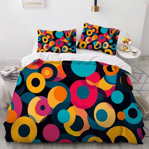 Jungen Trösterbezug-Set, Kinder Farbige Kreise Bettwäsche Satz 220x240cm, Abstrakte Kunst Bettbezug Für Jugendliche Jugend Mädchen,Startseite Schlafzimmer Dekor von ARTAMA