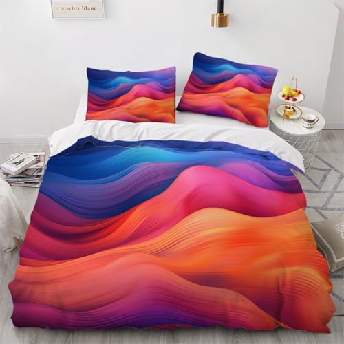 Teens Bettbezug 155x220,Jungen Neonlinien Bettwäsche-Set, Bettwäsche Set 3 Teilig Abstrakte Kunst Tagesdecken Schlafzimmer Dekor von ARTAMA
