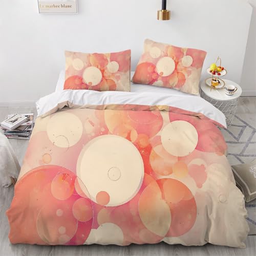 Teens Kreis Bettbezug 220x240cm Abstrakte Kunst Jungen Bettwäsche-Set,Kinders Tagesdecken, Schlafzimmer Dekor Trösterbezug-Set 3er Set mit 2 Kissenbezüge 80x80 cm, mit Reißverschluss von ARTAMA