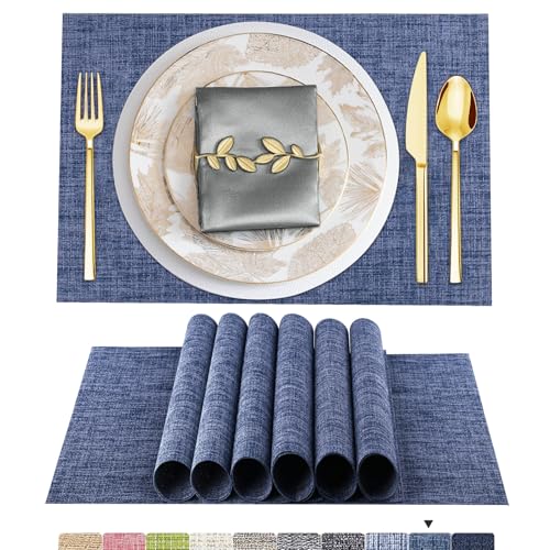ARTAND Platzsets Abwaschbar 4er Set Vinyl Tischsets für Esstisch Küchen Platzset Dauerhaft PlatzdeckenTischzubehör -4er Set, 02 Blau ARTAND Platzsets Abwaschbar 4er Set Vinyl Tischsets für Esstisch Küchen Platzset Dauerhaft PlatzdeckenTischzubehör -4er Set, 02 Blau von ARTAND