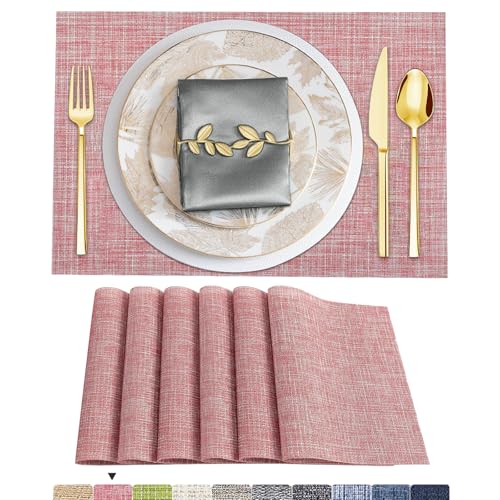 ARTAND Platzsets Abwaschbar 4er Set Vinyl Tischsets für Esstisch Küchen Platzset Dauerhaft PlatzdeckenTischzubehör -4er Set, 02 Rosen Rot ARTAND Platzsets Abwaschbar 4er Set Vinyl Tischsets für Esstisch Küchen Platzset Dauerhaft PlatzdeckenTischzubehör -4er Set, 02 Rosen Rot von ARTAND