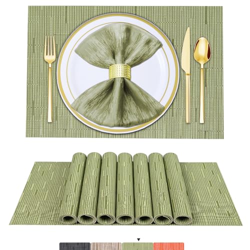 ARTAND Platzsets Abwaschbar 6er Set Vinyl Tischsets für Esstisch Küchen Platzset Dauerhaft PlatzdeckenTischzubehör -6er Set, 06 Grün ARTAND Platzsets Abwaschbar 6er Set Vinyl Tischsets für Esstisch Küchen Platzset Dauerhaft PlatzdeckenTischzubehör -6er Set, 06 Grün von ARTAND