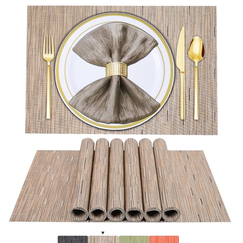 ARTAND Platzsets Abwaschbar 8er Set Vinyl Tischsets für Esstisch Küchen Platzset Dauerhaft PlatzdeckenTischzubehör -8er Set, 06 Braun ARTAND Platzsets Abwaschbar 8er Set Vinyl Tischsets für Esstisch Küchen Platzset Dauerhaft PlatzdeckenTischzubehör -8er Set, 06 Braun von ARTAND