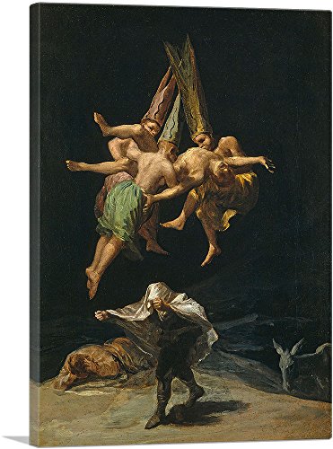 ARTCANVAS Francisco De Goya Leinwanddruck, Motiv The Witches Flight 1798, 66 x 45,7 cm, 1,9 cm tief von ARTCANVAS