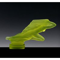 Art Deco Boho Glaskunst 1930 "H.hoffmann Auto Maskottchen Figur Kühlerfigur Uranglas-Figur von ARTDECO1930GLASS