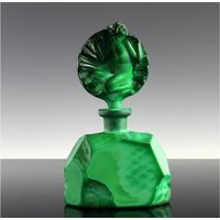 Art Deco Malachit Glas Parfümflasche H.hoffmann Meerjungfrau Stopfen von ARTDECO1930GLASS