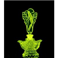 Art Deco Parfümflasche 1930 "Vaseline Uranglas | Handgemachter Glasstopfen Mädchen-stopper von ARTDECO1930GLASS