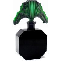 Art Deco Schwarze Glas Parfümflasche Malachit Stopfen, H. Hoffmann, Boho, 1930Er Jahre von ARTDECO1930ETSY