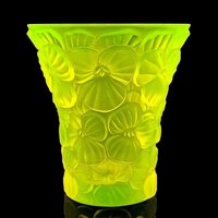 Art Deco Uranvaseline Glasvase 1930' H.hoffmann | Blumen Dekor Sammler Glas Vase Vaseline von ARTDECO1930GLASS