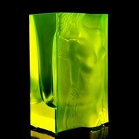 Art Déco Uranglas-Vase "Odalisque' H. Hoffmann, 1930Er Jahre von ARTDECO1930GLASS