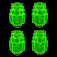 Art Deco Vaseline Uranglas Uv-Reaktiver | 4 Stück Lampenschirm Für Antike Lampe Art Deco Vaseline Uranglas Uv-Reaktiver | 4 Stück Lampenschirm Für Antike Lampe von ARTDECO1930GLASS