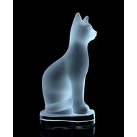 Bezaubernder Art Deco Glas Briefbeschwerer 1930Er Jahre H.hoffmann Klares Frostglas | Große Katze Figur von ARTDECO1930GLASS