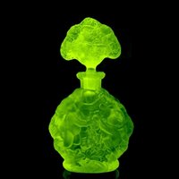Boho Art Deco Uranglas Parfümflasche H. Hoffmann, 1930Er Jahre von ARTDECO1930GLASS