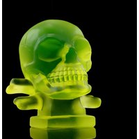 Uranglas "Schädel' Skulptur 1930Er Jahre H.hoffmann Boho Hood Ornament Uranium Kunst Glas Statue Sammler Uranglas "Schädel' Skulptur 1930Er Jahre H.hoffmann Boho Hood Ornament Uranium Kunst Glas Statue Sammler von ARTDECO1930GLASS