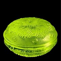 Vaseline Glas Große Schale Sammler Uranglas Art Deco Glasschale Blumenschale Einmachglas Teller von ARTDECO1930GLASS