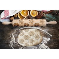 Blumen 2. Gravierte Nudelholz Für Kekse, Prägen Nudelholz, Laser Graviert Rolling-Pin. Dekorierrolle von ARTDOGshop