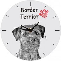 Border Terrier, Stehende Uhr Mit Mdf Dem Bild Eines Hundes von ARTDOGshop