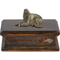 Exklusiv Bestattungsurne Für Sterbliche Überreste Des Hundes Mit Einer Statue Der Barsoi, Relief Und Inschrift. Neues Modell von ARTDOGshop