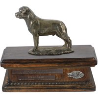 Exklusiv Bestattungsurne Für Sterbliche Überreste Des Hundes Mit Einer Statue Der Rottweiler, Relief Und Inschrift. Neues Modell von ARTDOGshop