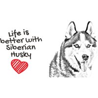 Siberian Husky - Ein Becher Mit Einem Hund. Herzform. "Life Is Better With...". Hochwertige Keramik Überfallen Siberian Husky - Ein Becher Mit Einem Hund. Herzform. "Life Is Better With...". Hochwertige Keramik Überfallen von ARTDOGshop