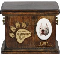 Urne Für Hundeasche Mit Keramikplatte Und Beschreibung - Geometrisch American Pit Bull Terrier, Art-Dog von ARTDOGshop