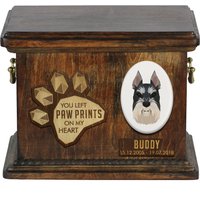 Urne Für Hundeasche Mit Keramikplatte Und Beschreibung - Geometrisch Schnauzer Cropped, Art-Dog von ARTDOGshop