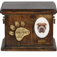 Urne Für Hundeasche Mit Keramikplatte Und Beschreibung - Geometrisch Shar Pei, Art-Dog von ARTDOGshop