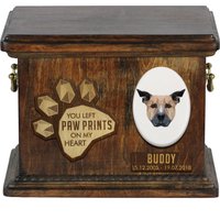 Urne Für Hundeasche Mit Keramikplatte Und Beschreibung - Geometrisch Staffordshire Bullterrier, Art-Dog von ARTDOGshop
