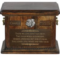 Urne Für Hundeasche Mit Relief Und Satz Ihrem Hundenamen Datum - American Bulldog, Art-Dog von ARTDOGshop