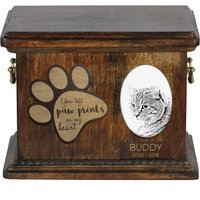 Urne Für Katzenasche Mit Keramikplatte Und Beschreibung - Highland Lynx, Art-Dog von ARTDOGshop