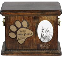 Urne Für Katzenasche Mit Keramikplatte Und Beschreibung - Russisch Blau, Art-Dog von ARTDOGshop