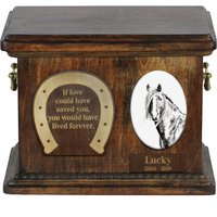 Urne Für Pferdenasche Mit Keramikplatte Und Beschreibung - Canadian Horse, Art-Dog von ARTDOGshop