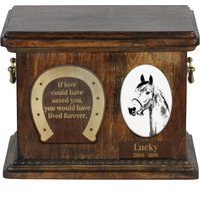 Urne Für Pferdenasche Mit Keramikplatte Und Beschreibung - Morgan, Art-Dog von ARTDOGshop