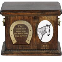 Urne Für Pferdenasche Mit Keramikplatte Und Beschreibung - Wüstenpferd, Art-Dog von ARTDOGshop