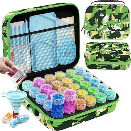 ARTDOT 5D Diamond Painting Zubehör Boxen, 30 Stück Diamond Painting Aufbewahrungsbox für Diamond Painting Bilder Steine Samen Schmuck Strass Perlen DIY Handwerk Als Geschenk (Wälder) von ARTDOT