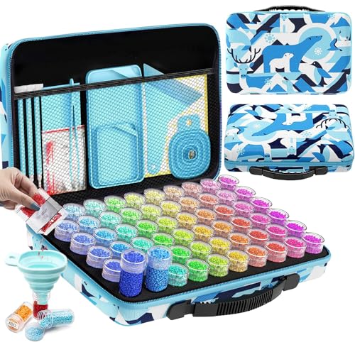 ARTDOT 5D Diamond Painting Zubehör Boxen, 60 Stück Diamond Painting Koffer für Diamond Painting Bilder Steine Samen Schmuck Strass Perlen DIY Handwerk Als Geschenk (Nordpol) von ARTDOT