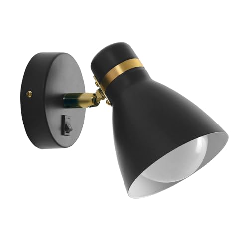 ARTE LAMP Wandleuchte Innen mit schwarzer Metall-Lampenfassung und -Lampenschirm für Flur – Spotleuchten ARTE LAMP Wandleuchte Innen mit schwarzer Metall-Lampenfassung und -Lampenschirm für Flur – Spotleuchten von ARTE LAMP