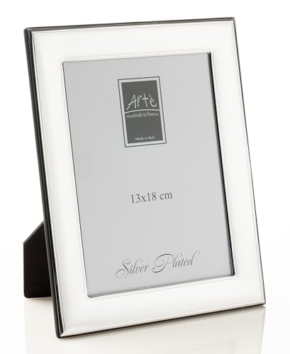 ARTÉ 13x18 Fotorahmen, Made in Italy, elegant versilbert, anlaufgeschützt, wunderschöner versilberter Rahmen mit Rückseite aus Mahagoniholz 108Z/13x18 von ARTÉ