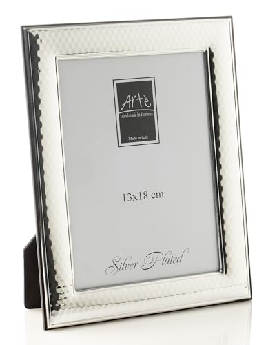 ARTÉ 13x18 Fotorahmen, Made in Italy, elegant versilbert, anlaufgeschützt, wunderschöner versilberter Rahmen mit Rückseite aus Mahagoniholz 110Z/13x18 von ARTÉ