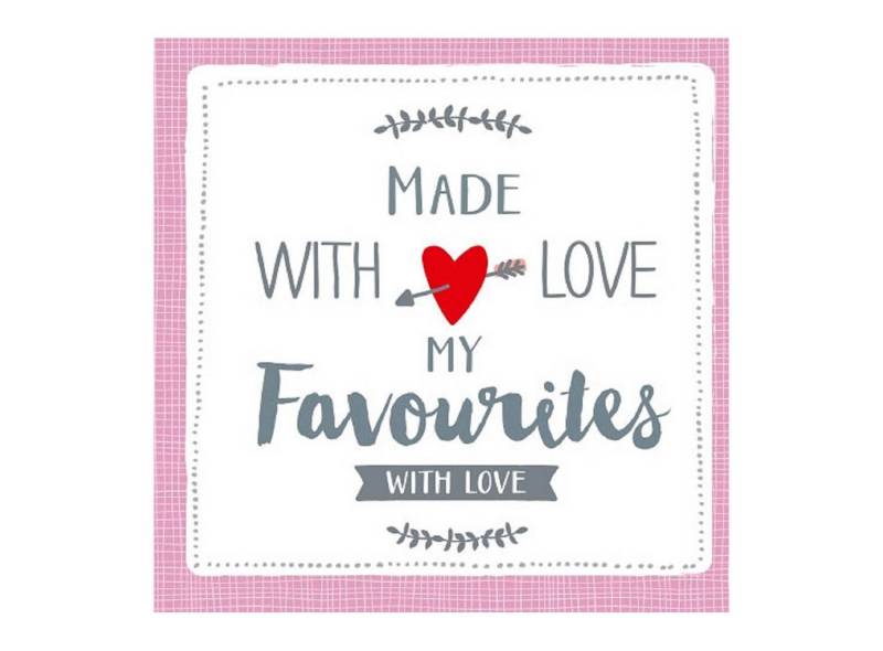 ARTEBENE Papierserviette Niedliche Papierservietten mit Schriftzug "Made with Love" 20 Stück, (20 Servietten) von ARTEBENE