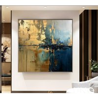Abstrakte Goldblatt Acrylgemälde Handgemalt Kunst Bild Modern Fine Arts Abstrakte Goldblatt Acrylgemälde Handgemalt Kunst Bild Modern Fine Arts von ARTECREATIFKUNST