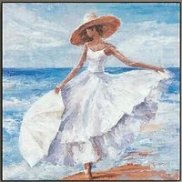 Sommer Meer Mitalmeer Porträt Malerei Frau Kunst Modern Handgemalt Original Unikat von ARTECREATIFKUNST