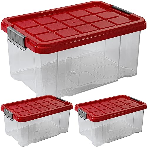 ARTECSIS 3 x Aufbewahrungsboxen aus Plastik S, 5L - 30 x 19 x 14 cm, aufbewahrungsbox mit Deckel, Eurobox, stapelbar von ARTECSIS