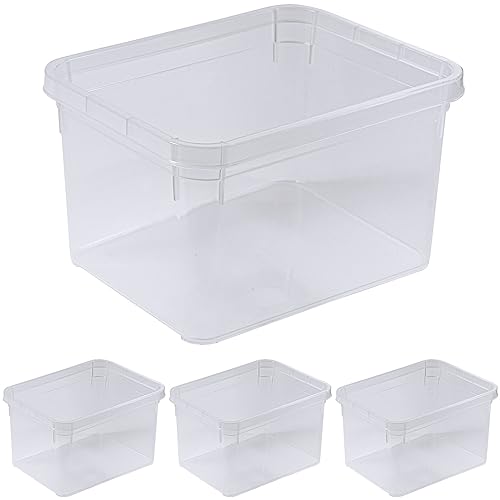 ARTECSIS 4 Aufbewahrungsboxen aus Plastik XS, 2L - 19x14,5x11,5 cm, OHNE Deckel, Eurobox, stapelbar, Drehstapelbox von ARTECSIS