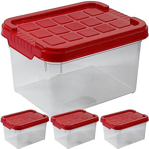 ARTECSIS 4 x Aufbewahrungsboxen aus Plastik XS, 2L - 19 x 14,5 x 11,5 cm, aufbewahrungsbox mit Deckel, Eurobox, stapelbar von ARTECSIS