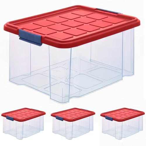 ARTECSIS 4 x Aufbewahrungsboxen aus Plastik M, 15L - 40 x 29 x 21 cm, aufbewahrungsbox mit Deckel, Eurobox, stapelbar ARTECSIS 4 x Aufbewahrungsboxen aus Plastik M, 15L - 40 x 29 x 21 cm, aufbewahrungsbox mit Deckel, Eurobox, stapelbar von ARTECSIS