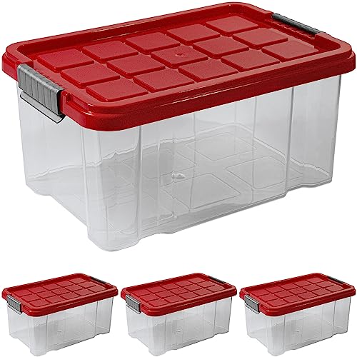 ARTECSIS 4 x Aufbewahrungsboxen aus Plastik S, 5L - 30 x 19 x 14 cm, aufbewahrungsbox mit Deckel, Eurobox, stapelbar von ARTECSIS