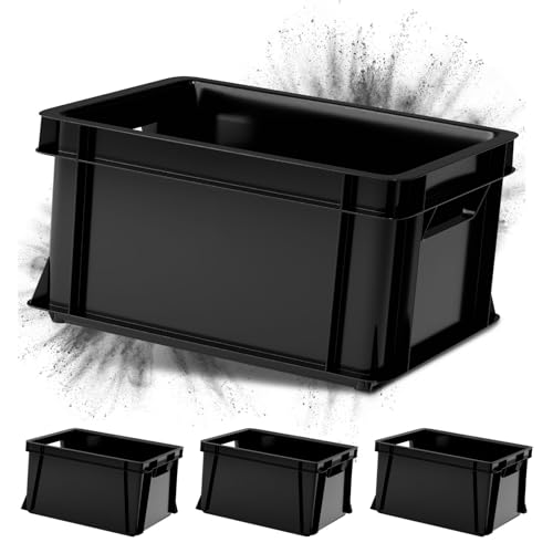ARTECSIS 4er Set Minibox Aufbewahrungsbox 11L Transport- und Lagerbox aus stabilem Kunststoff stapelbar Anthrazit von ARTECSIS