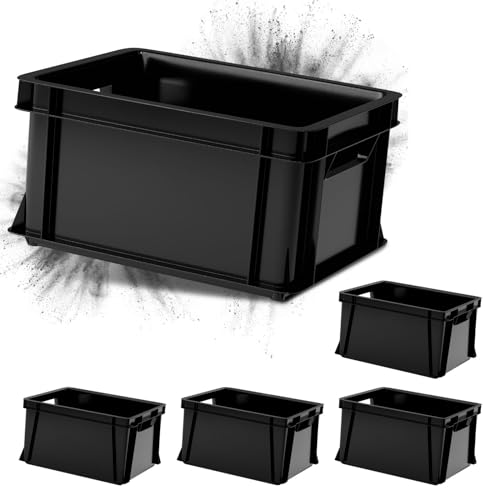 ARTECSIS 5er Set Minibox Aufbewahrungsbox 11L Transport- und Lagerbox aus stabilem Kunststoff stapelbar Anthrazit von ARTECSIS